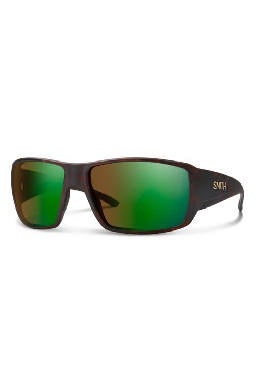 Smith Guide's Choice 62mm Polarized Oversize Wraparound Sunglasses In Tortoise/glass Brown Green