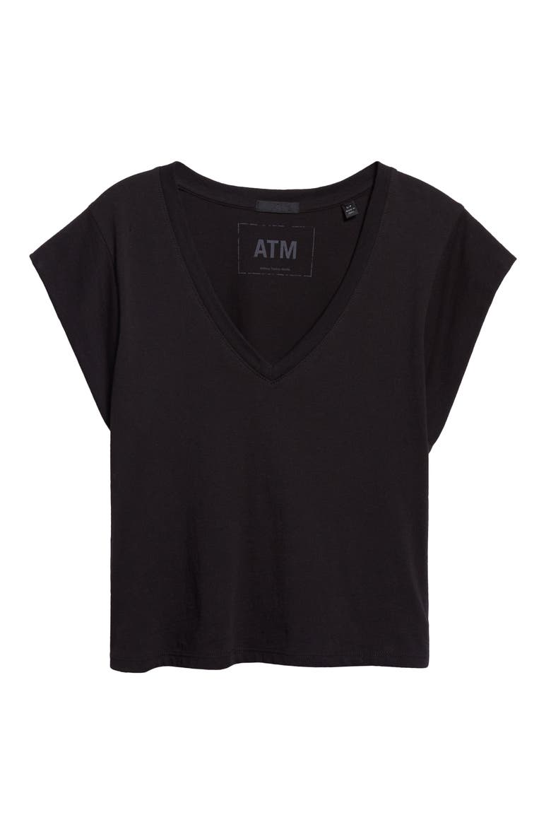 Classic Cotton Jersey V-Neck T-Shirt, Alternate, color, BLACK