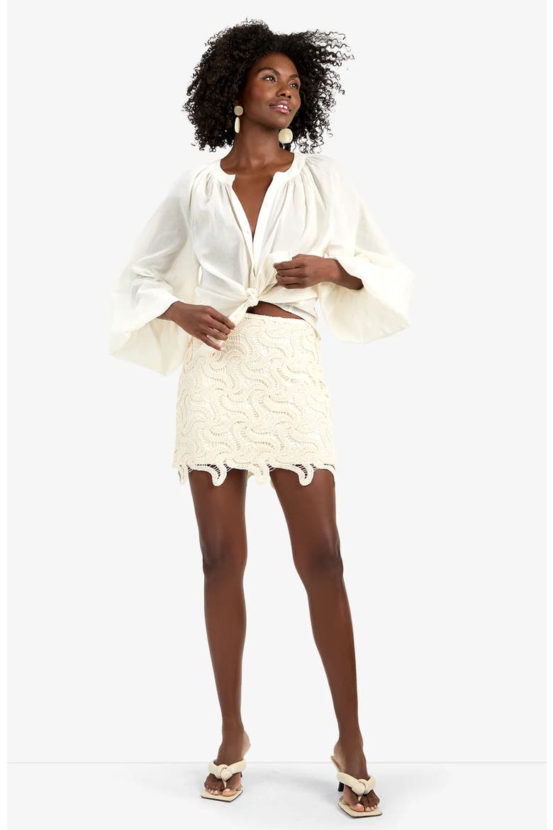 Rico Scallop Lace Skirt, Main, color, Bonita Beige