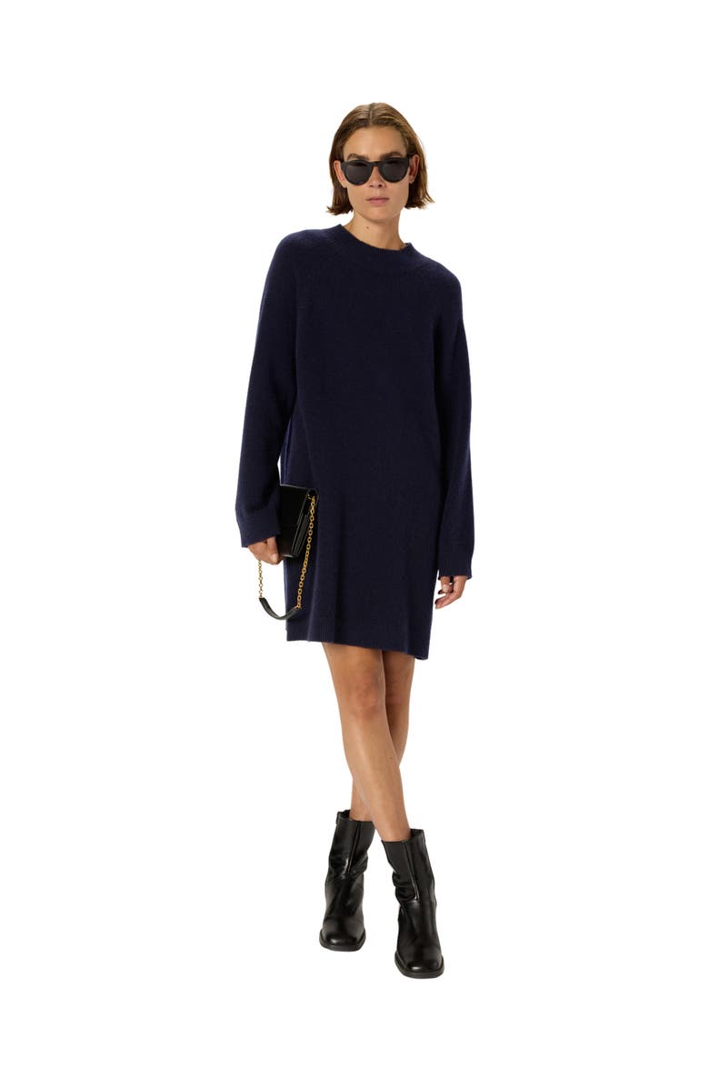 GERARD DAREL Lysan Long Sleeve Knitted Dress, Alternate, color, Navy Blue