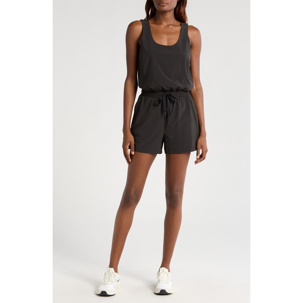 Free Fly Breeze Drawstring Waist Romper In Black