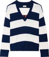 Zadig & Voltaire Wings Stripe Wool & Cashmere Sweater