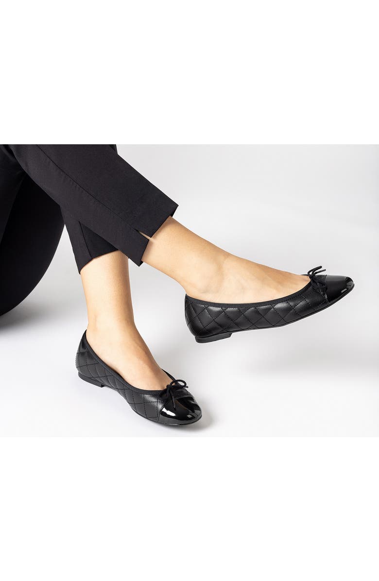 Jon Josef Belle Quilted Ballerina Flat, Alternate, color, Black Combo