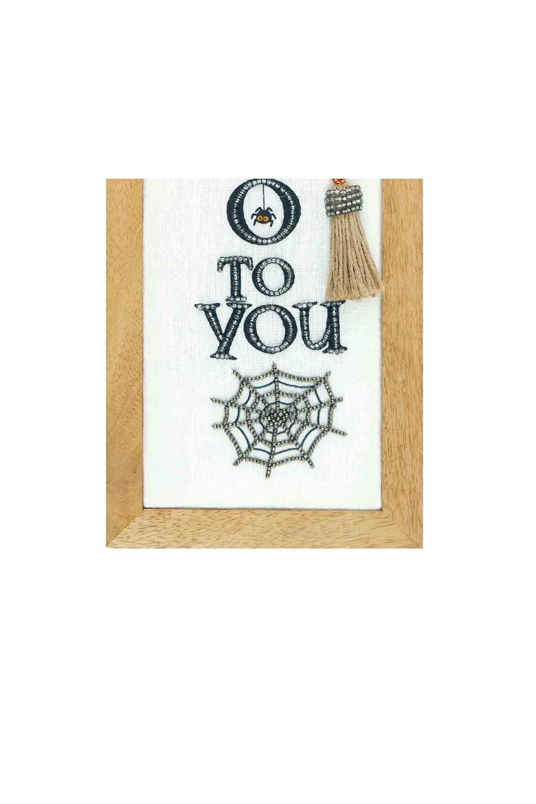 Boo Framed Canvas Halloween Decorative Wall Decor 6" x 14", Alternate, color, Black