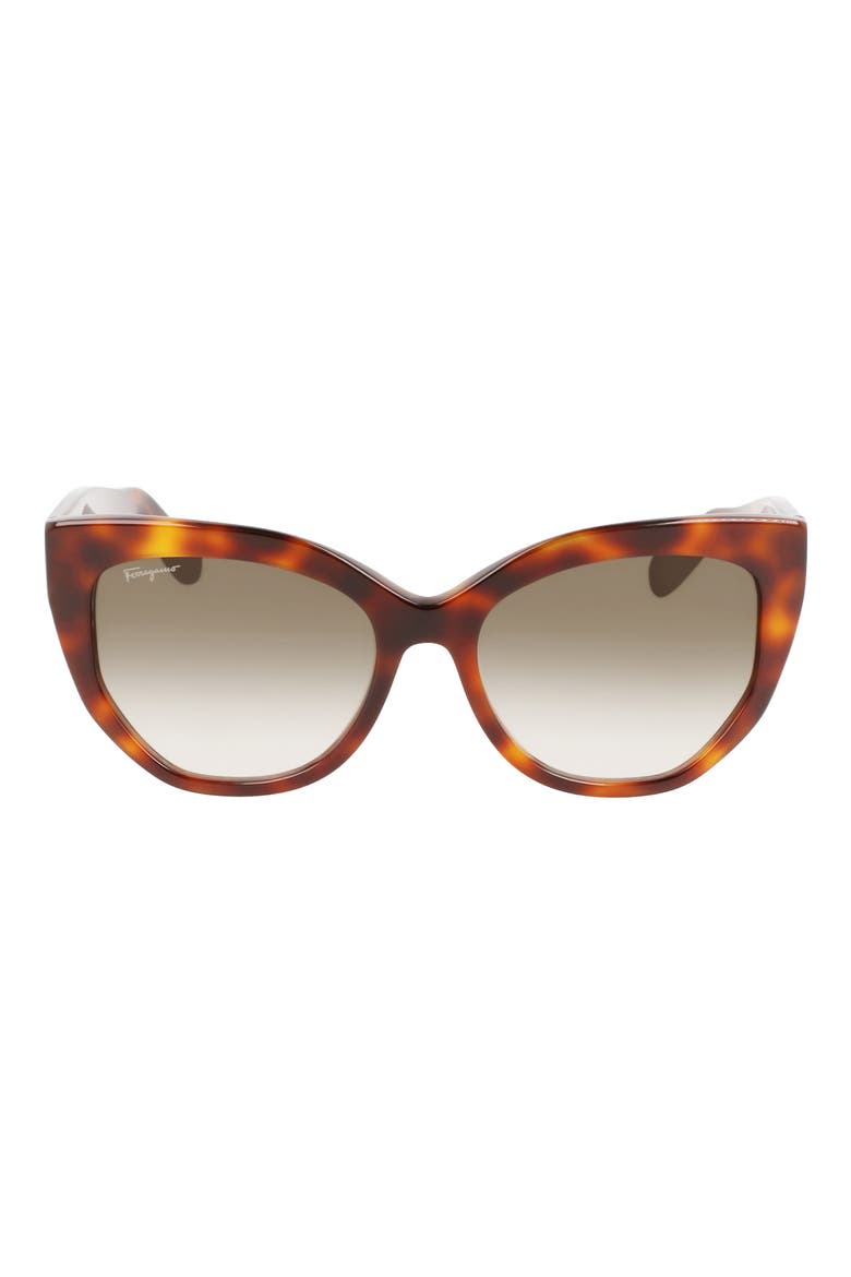 56mm Gradient Cat Eye Sunglasses, Main, color, TORTOISE