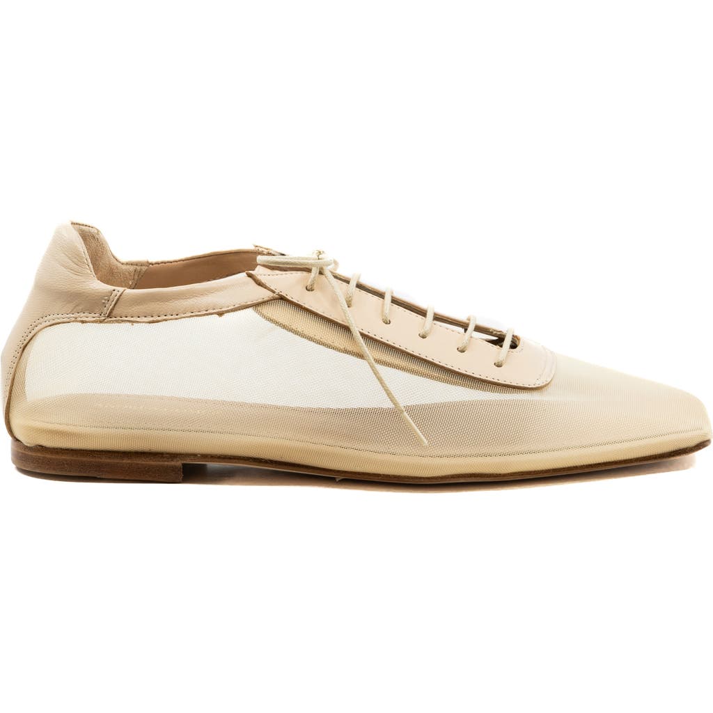 Andrea Gomez Andrea Gomez Antonia Clear Mesh Flat In Beige
