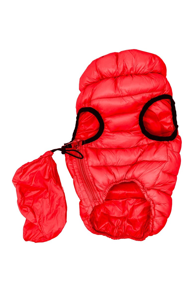 'Pursuit' Quilted Ultra-Plush Thermal Dog Jacket - Large, Main, color, RED