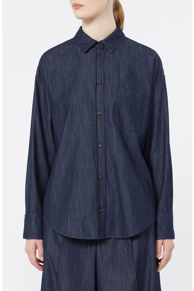 Oversize Button-Up Shirt, Main, color, MIDNIGHT BLUE