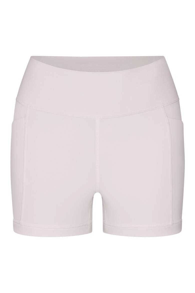 Heather High Waist Pocket Bike Shorts, Alternate, color, PETAL PINK