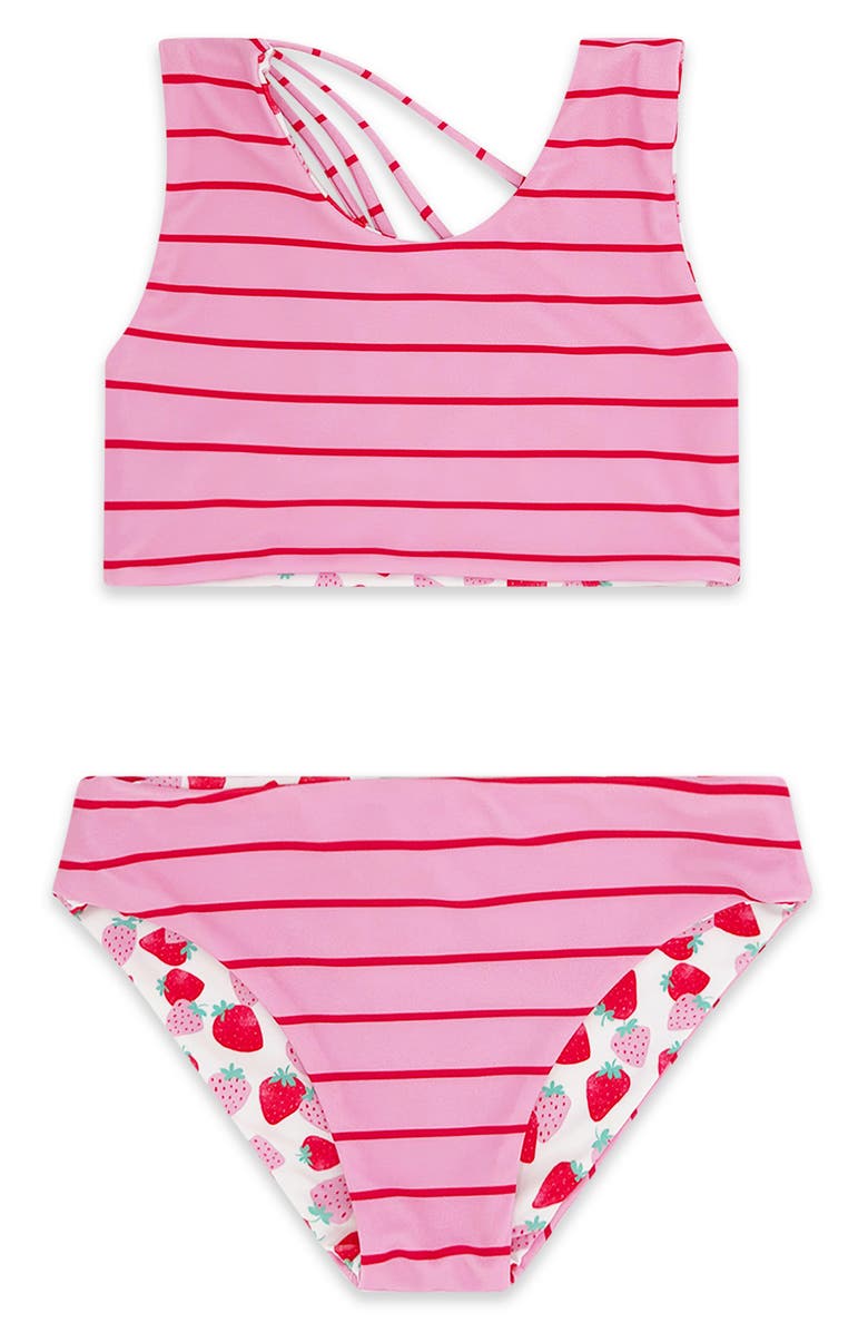 Feather 4 Arrow Kids' Summer Sun Reversible UPF 50+ Two-Piece Swimsuit, Main, color, 