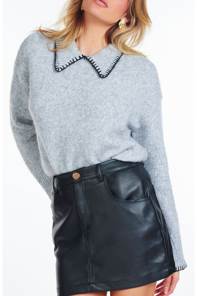 Heritage Whipstitch Sweater, Main, color, Grey