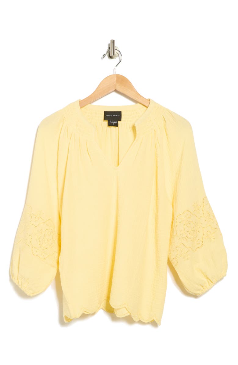 Forgotten Grace Embroidered Top, Alternate, color, Yellow