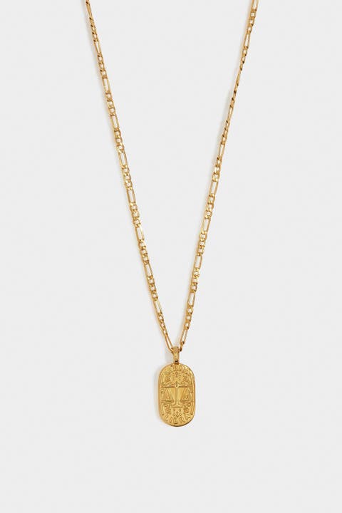 'Libra' Waterproof Gold Zodiac Necklace