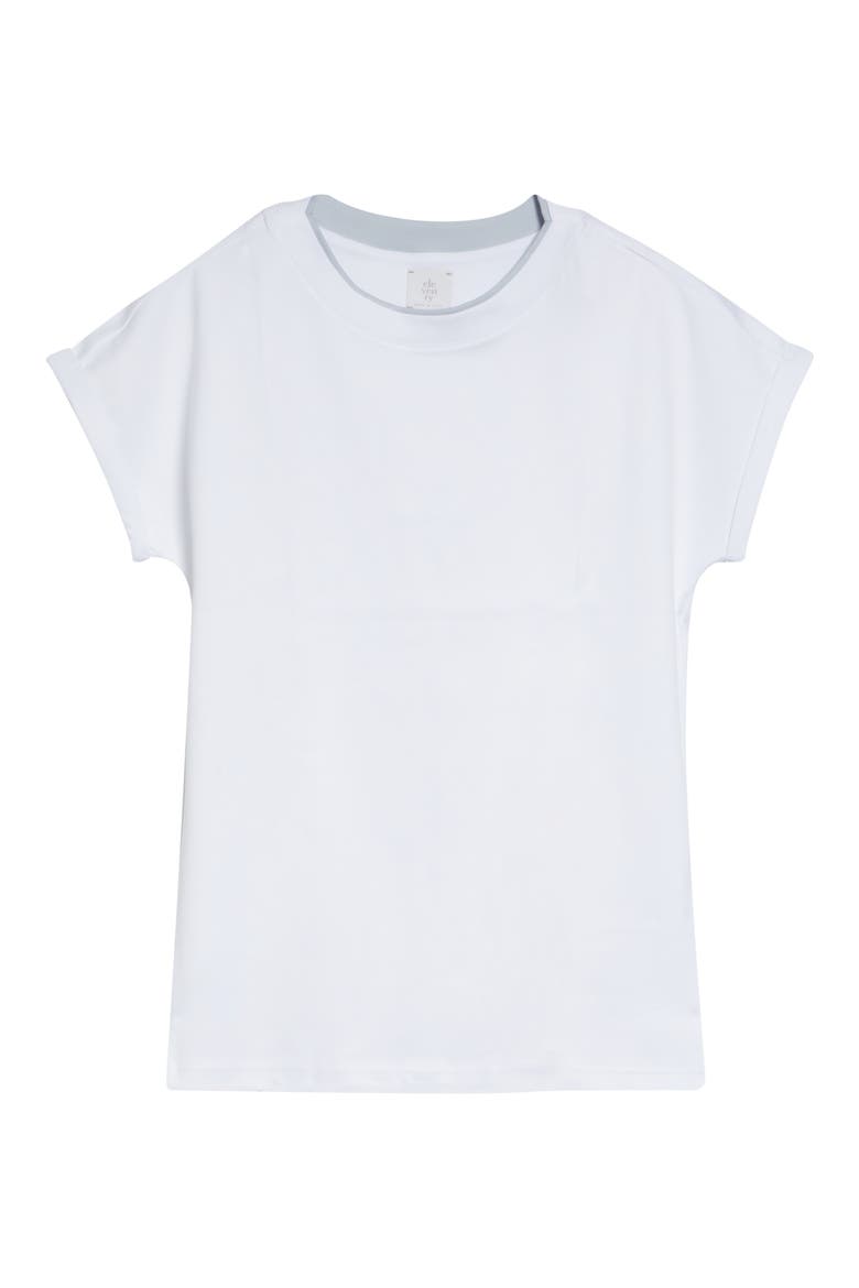 Layered Crewneck T-Shirt, Alternate, color, 01-130 WHITE/SKY BLUE