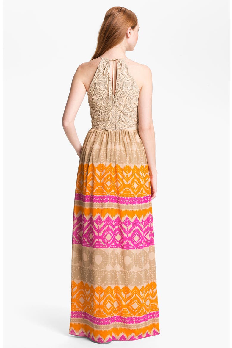 'Anargosa' Stretch Silk Maxi Dress, Alternate, color, CACTUS FLOWER