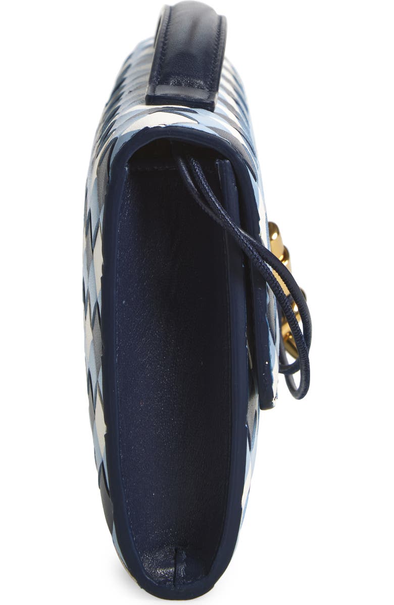 Bottega Veneta Long Andiamo Leather East/West Clutch, Alternate, color, Abyss-Ice-White-Mb