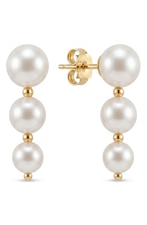 Imitation Pearl Linear Drop Earrings