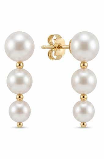 Imitation Pearl Linear Drop Earrings
