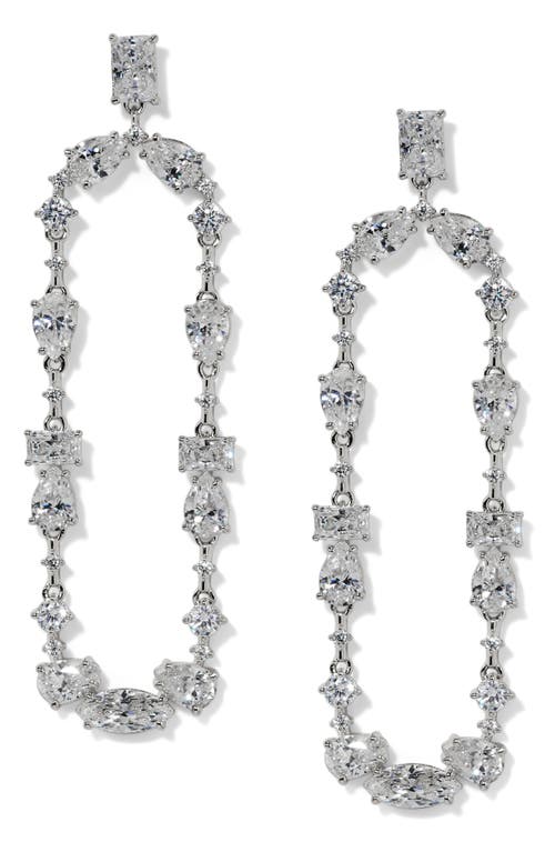 Nadri Everleigh Cubic Zirconia Frontal Swing Earrings In Metallic