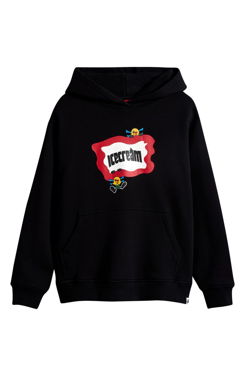 ICECREAM Kids' Clinger Cotton Graphic Hoodie, Main, color, Black