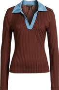 rag & bone Natalia Colorblock Long Sleeve Polo