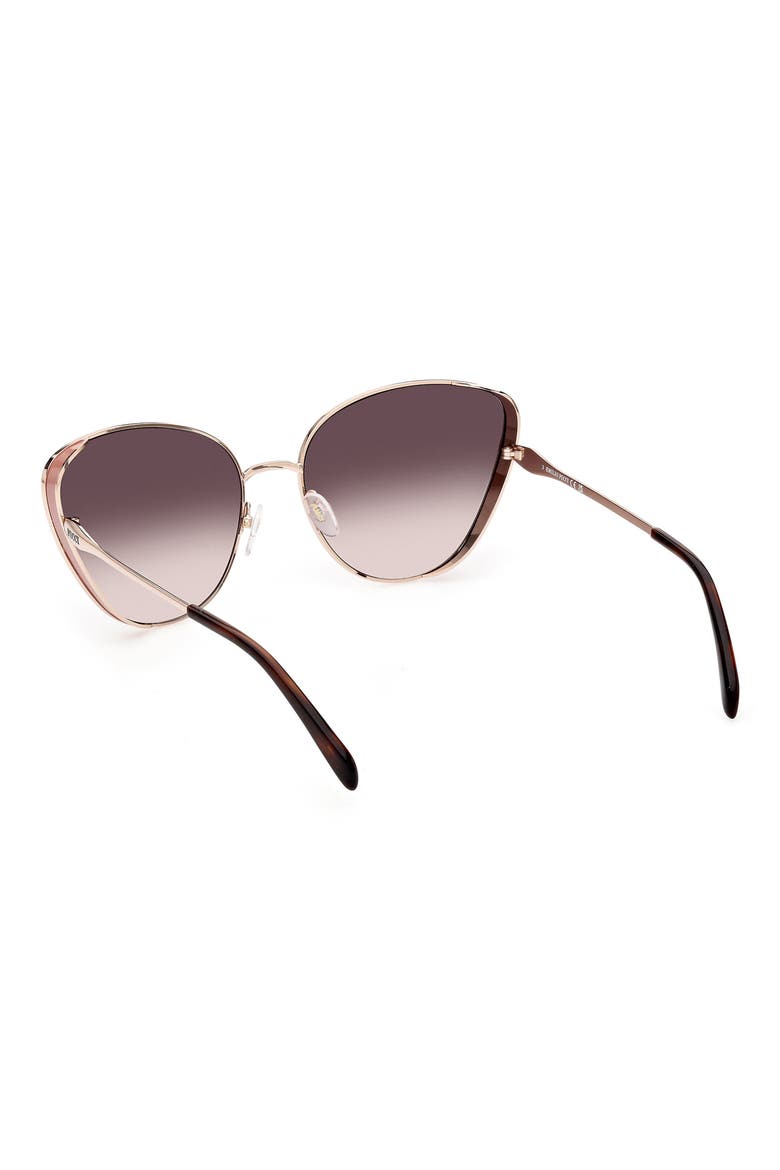 61mm Cat Eye Gradient Lens Sunglasses, Alternate, color, ROSE GOLD/ GRADIENT SMOKE