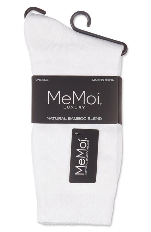 Memoi Seamless Crew Socks In White