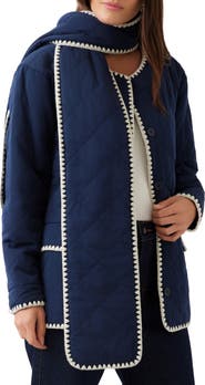 Karen Kane Edge Stitch Quilted Scarf Jacket