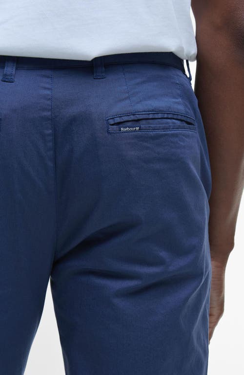 Shop Barbour Tailored Fit Flat Front Stretch Cotton Chinos In Oceana