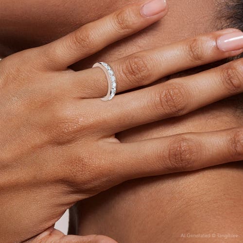 Bliss Diamond 1ct Channel Set Diamond Wedding Ring 14k Gold Or Platinum Lab Grown Ef/vs In Gold