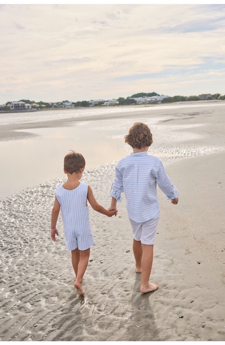 Little English Kids' Mandarin Collar Roll Sleeve Shirt, Alternate, color, Savannah Stripe