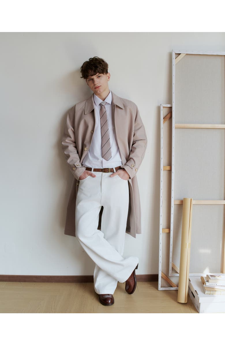 Knottery & Co Biscotti Striped Silk Jacquard Tie, Alternate, color, Sand