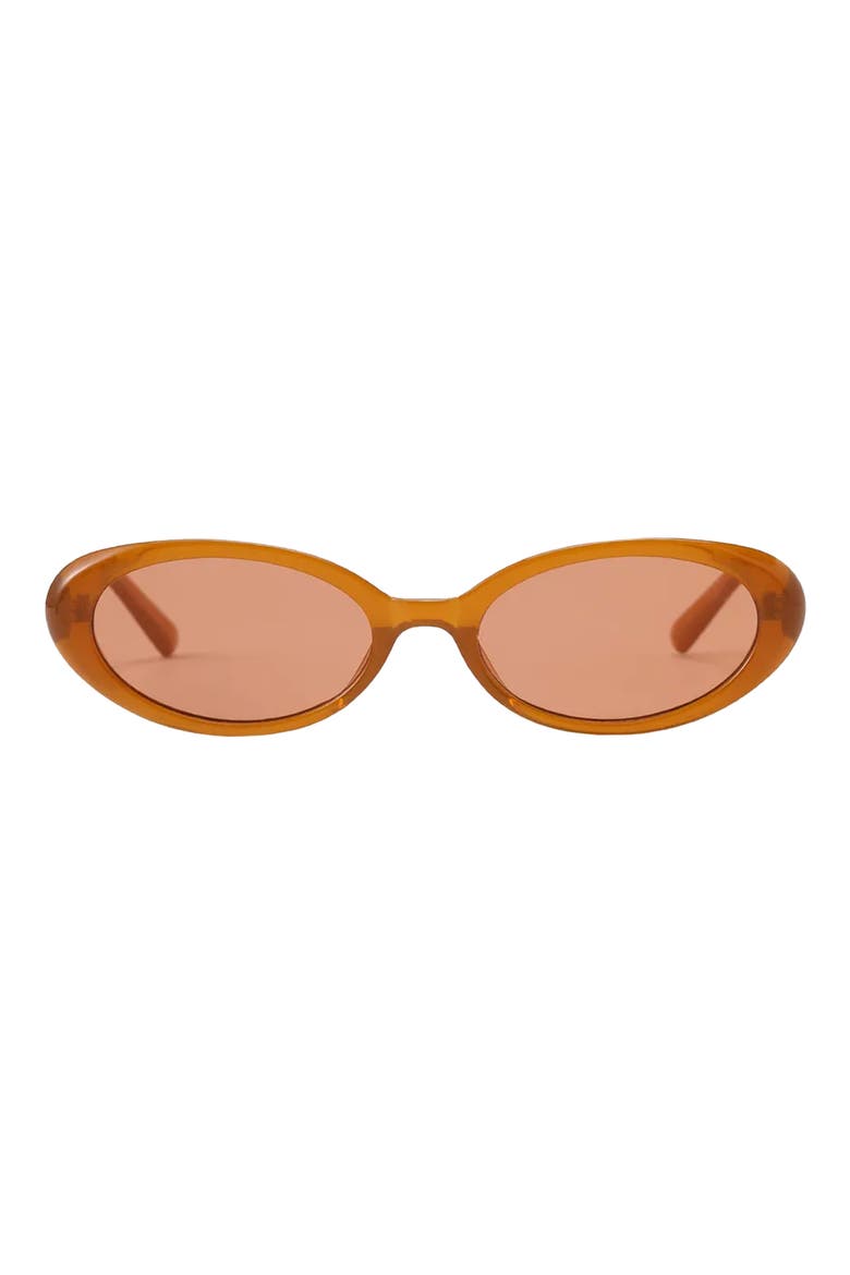 Taya 53mm Polarized Oval Sunglasses, Main, color, CARAMEL/ BROWN
