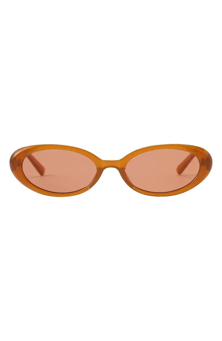 Fifth & Ninth Taya 53mm Polarized Oval Sunglasses, Main, color, Caramel/ Brown
