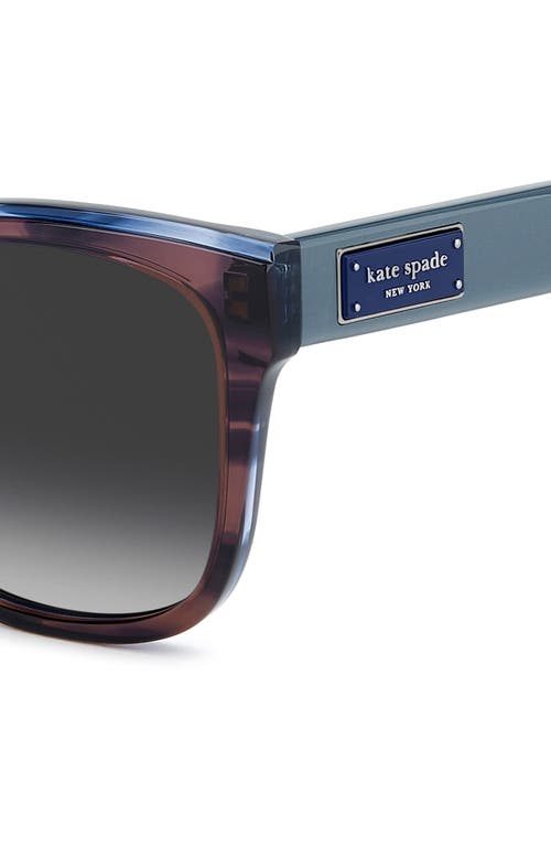 Kate Spade New York Fatimah 55mm Gradient Polarized Rectangular Sunglasses In Gray