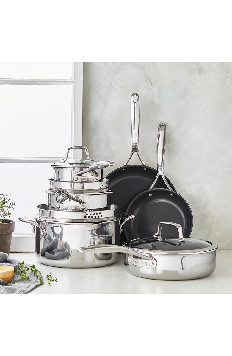 ZWILLING Energy Plus 10-Piece Nonstick Cookware Set, Alternate, color, Stainless Steel