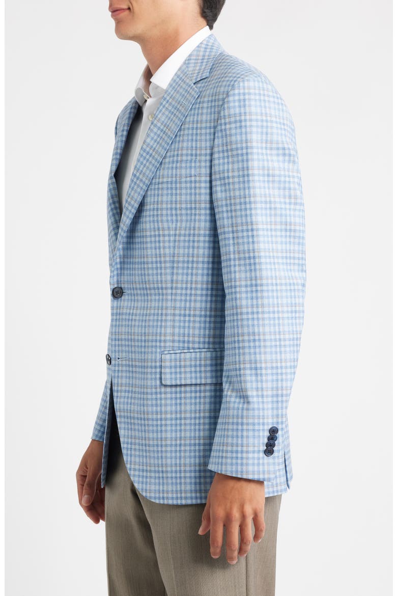 Hartford Classic Fit Check Wool Sport Coat, Alternate, color, LIGHT BLUE