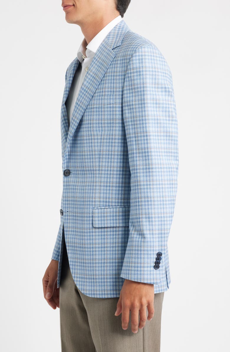 Peter Millar Hartford Classic Fit Check Wool Sport Coat, Alternate, color, Light Blue