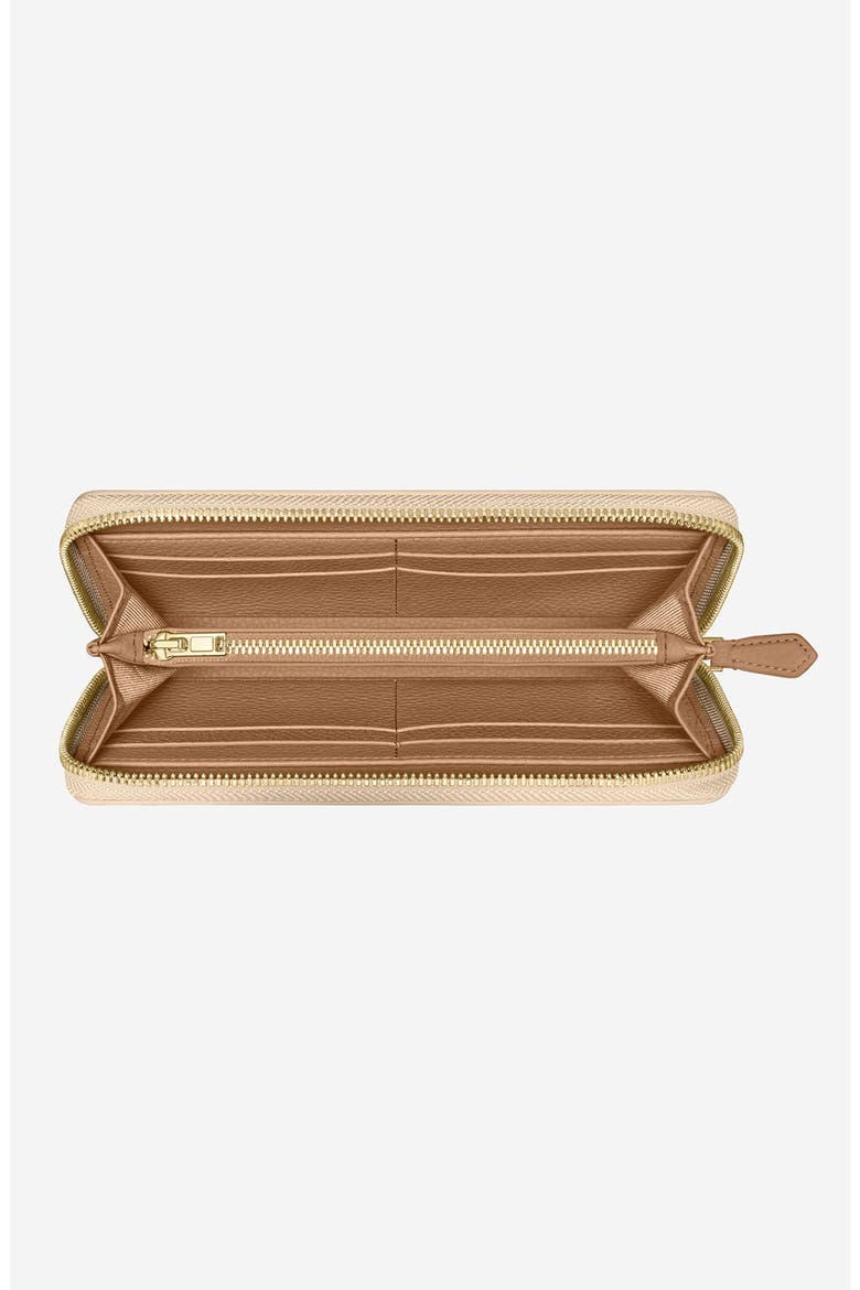 Long Leather Zip Wallet, Alternate, color, Saharan Brown