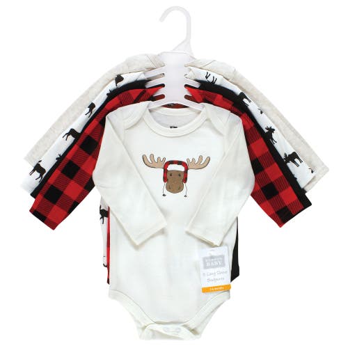 Hudson Baby Five-piece Collection Of Long-sleeve Cotton Bodysuits In Multi