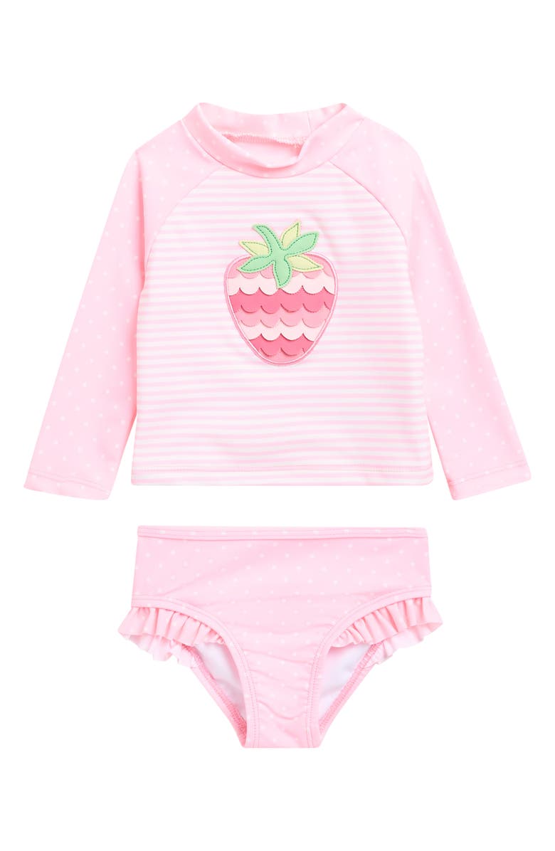 Little Me STRAWBERRY 2PC RASHGUARD, Main, color, Pink