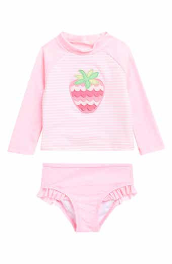 Kids' Strawberry Long Sleeve Two-Piece Rashguard Swimsuit