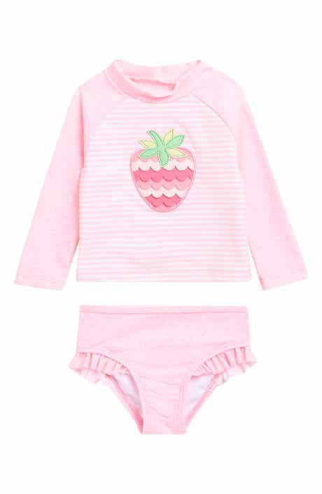 Kids' Strawberry Long Sleeve Two-Piece Rashguard Swimsuit