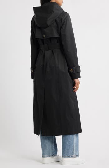 Hooded Single Breasted Maxi Trench Coat