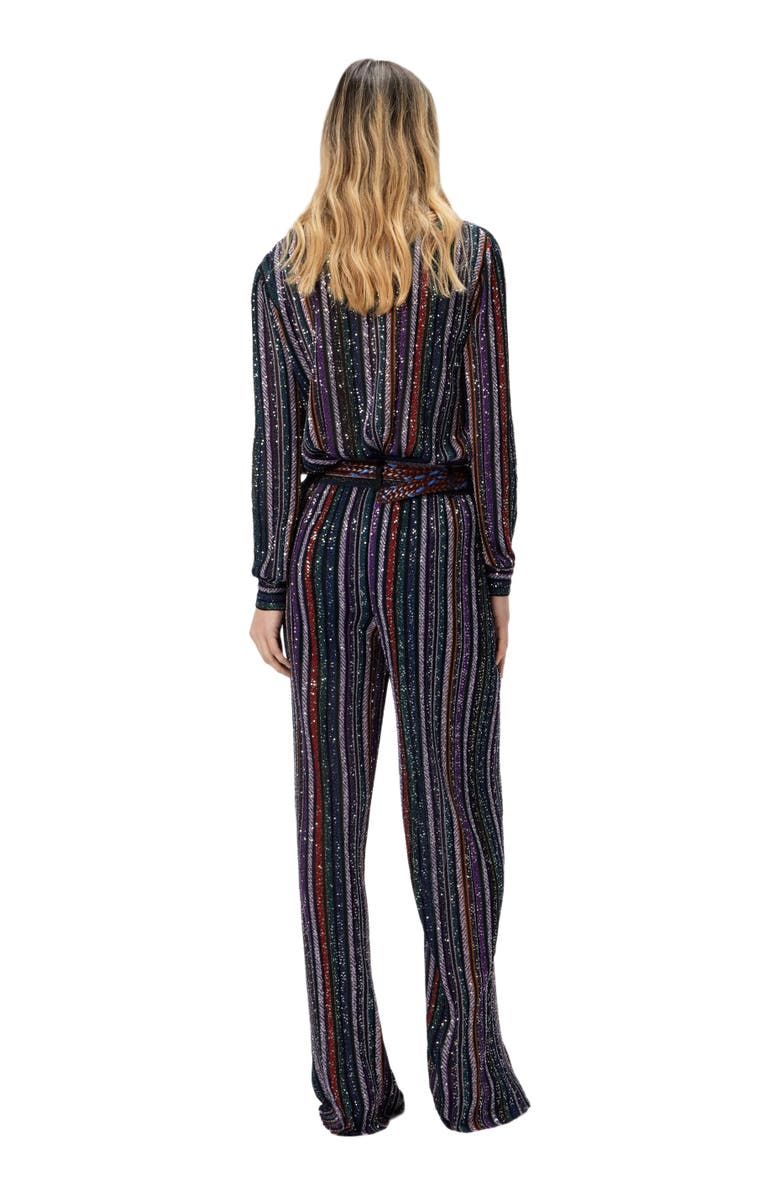 Missoni Long Pants In Herringbone Stripe Knit, Alternate, color, Multicoloured Black