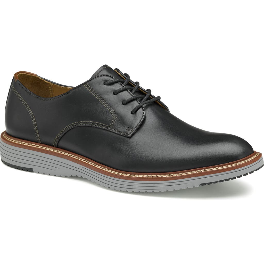 Johnston & Murphy Upton Plain Toe Derby In Black Full Grain Black