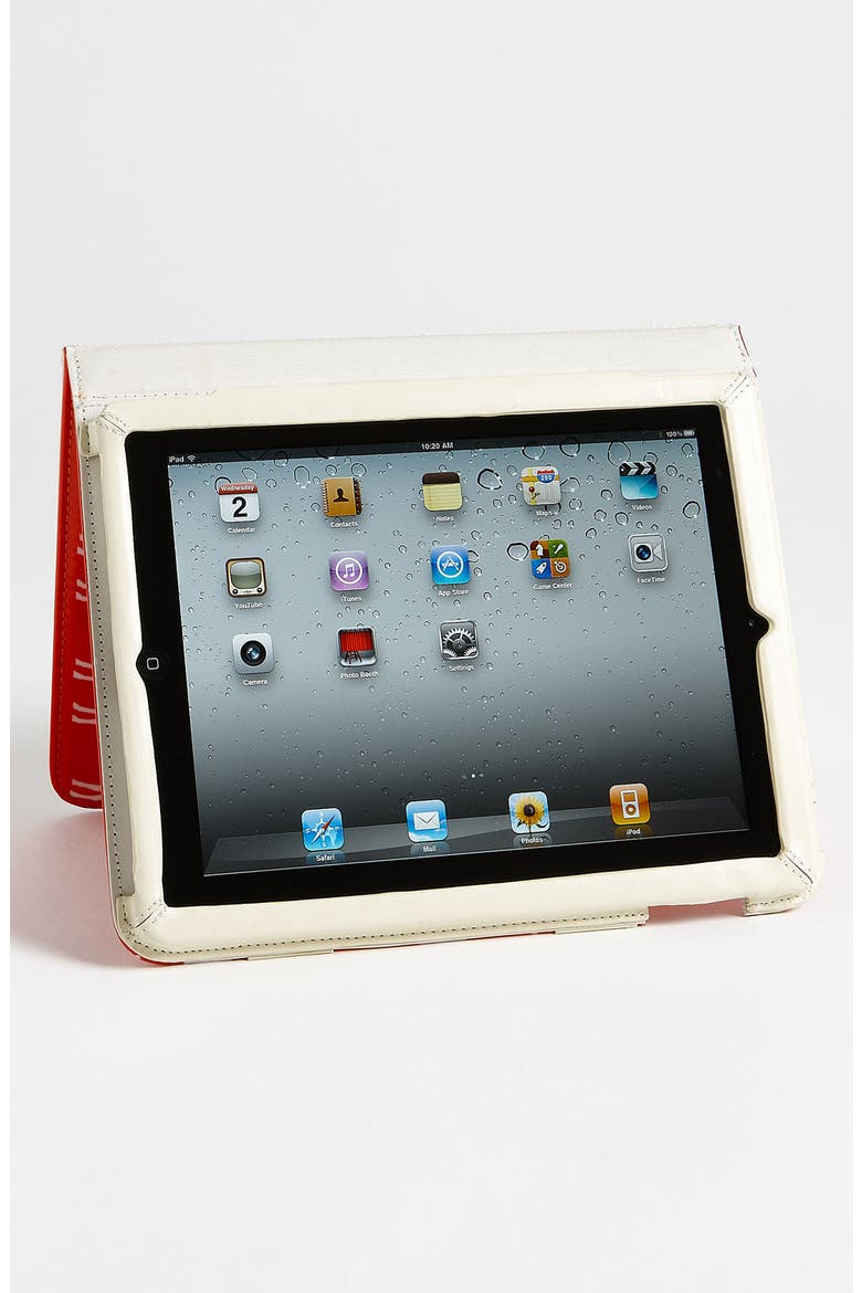 'camels on parade' iPad case, Alternate, color, ORANGE/ WHITE