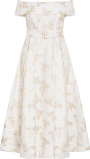 City Chic High Status Off the Shoulder Midi Dress