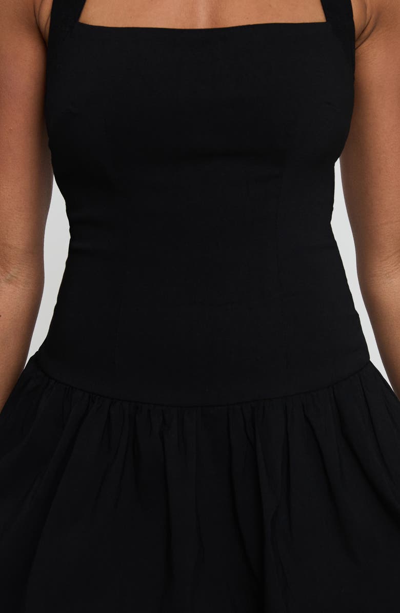 Princess Polly Gigli Bubble Hem Halter Minidress, Alternate, color, Black