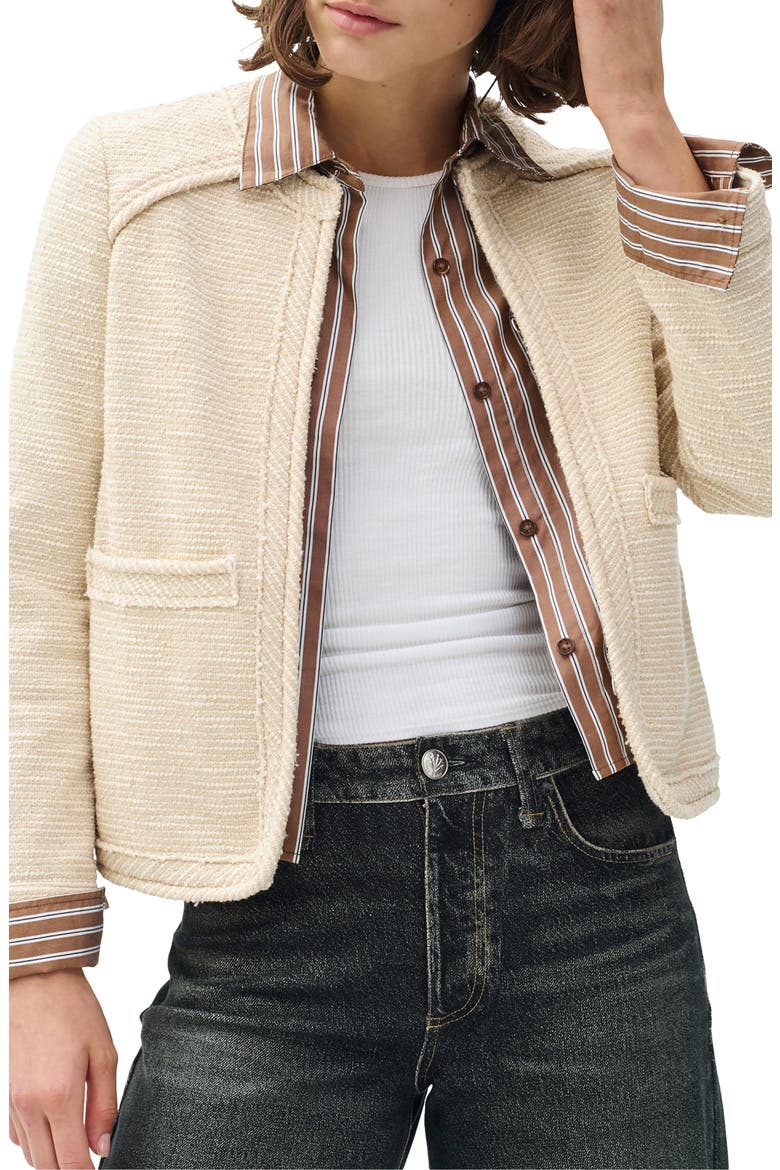 Clarice Cotton Blend Jacket, Alternate, color, CRM